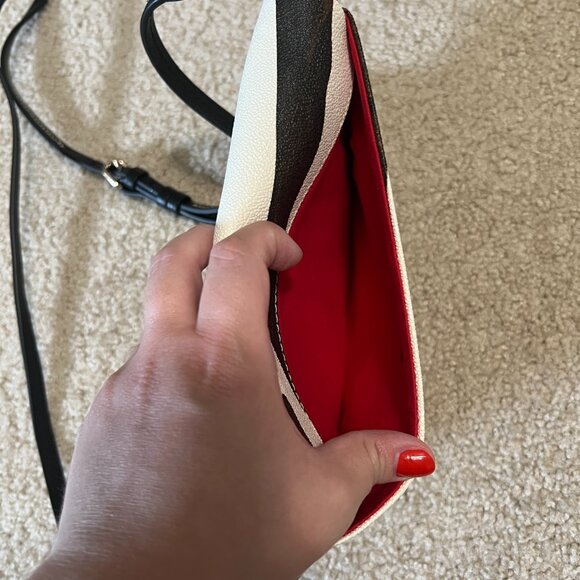 Dooney and Bourke Serengeti Foldover Zip Crossbody, Zebra/Black - Picture 4 of 8